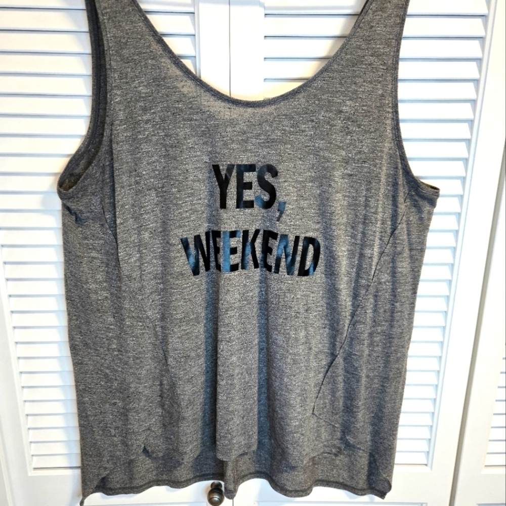 Lane Bryant Gray Graphic Tank Top ATHLETIC. ATHLEISURE.